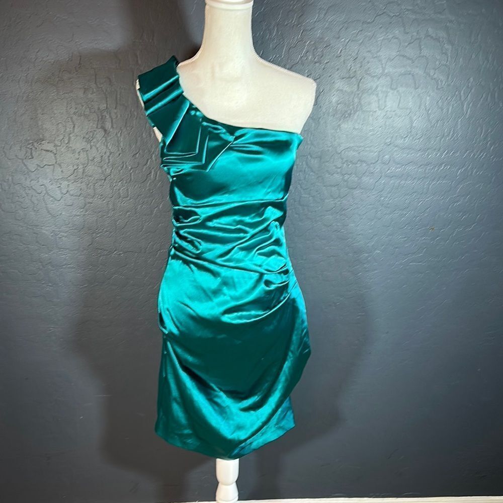 Elegant‎ Teal One-Shoulder Dress
